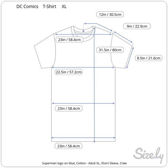 Adult Superman T-Shirt Blue X-L - Picture 9 of 9